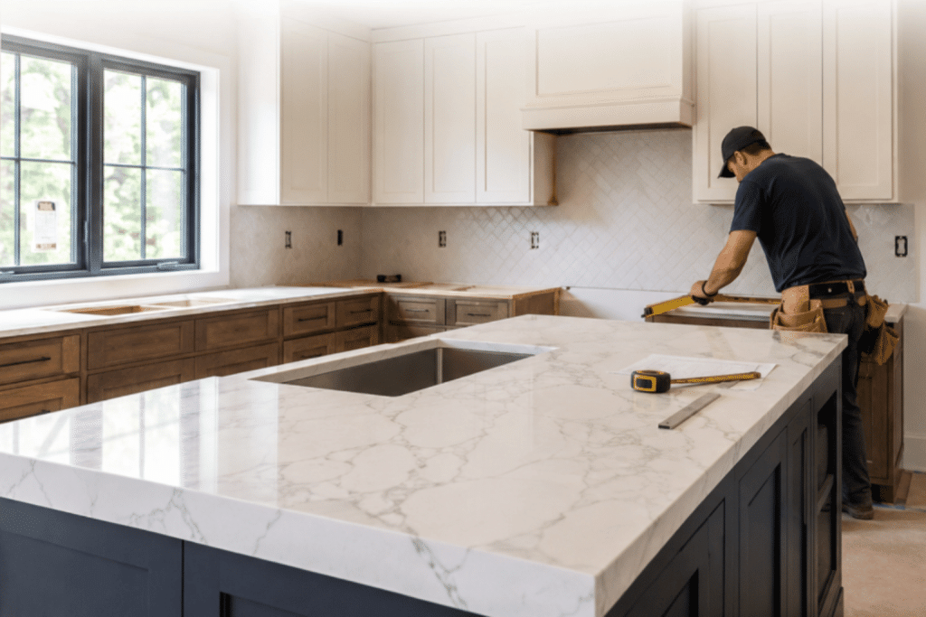 Kitchen remodel in progress — home improvements increase replacement value and may leave your policy underinsured