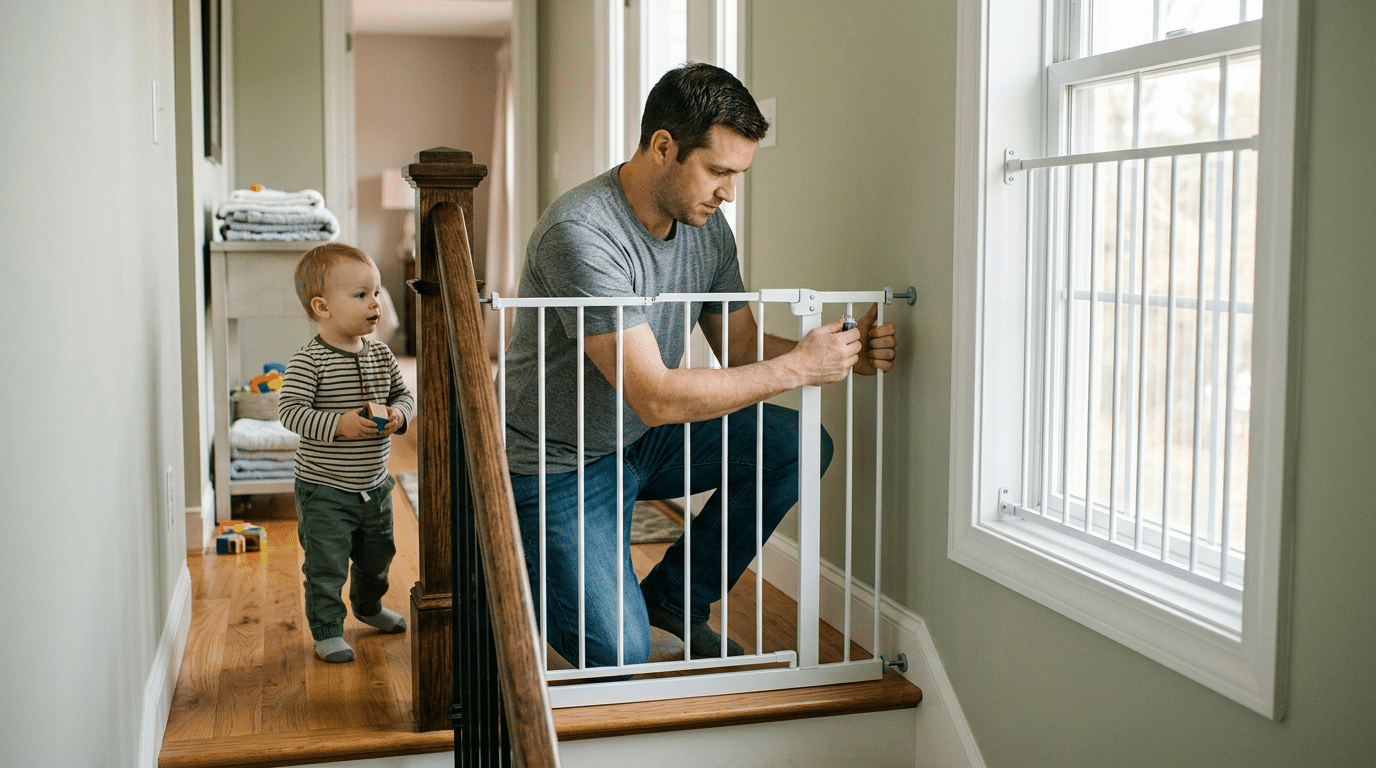 Installing Baby Gates and Window Guards for Fall Prevention